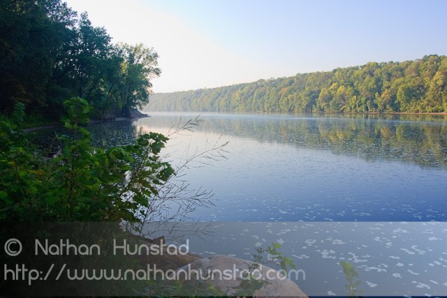 The Mississippi River near the waterline.